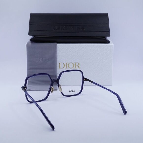 Dior MINI CD O S7F 7400 Square 55mm Eyeglasses - Shiny Blue - Picture 9 of 9